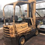 Hyster Pneumatic Tire forklift. 7'000 lb. lift capacity. LPG engine. Runs and works.