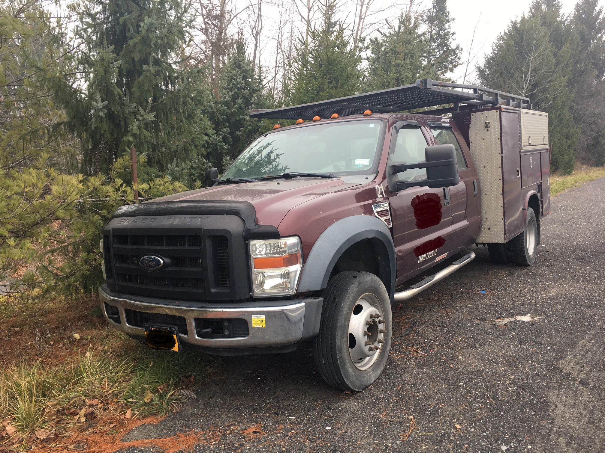 Two Ford 550 trucks. Both are 2009 XL Super Duty service truck models with a 6.4 V 8 power stroke diesel engine. Automatic transmission and an 11 foot tool rack utility box. On this truck shown the engine runs but needs 2 cylinders rebuilt. Asking $19'500. The second identical truck to the one shown runs well on a daily basis with no issue. Second truck photos not shown. Asking $25'500. Both trucks have approximately 170K miles. Both trucks could be purchased together for an asking price of $36'000